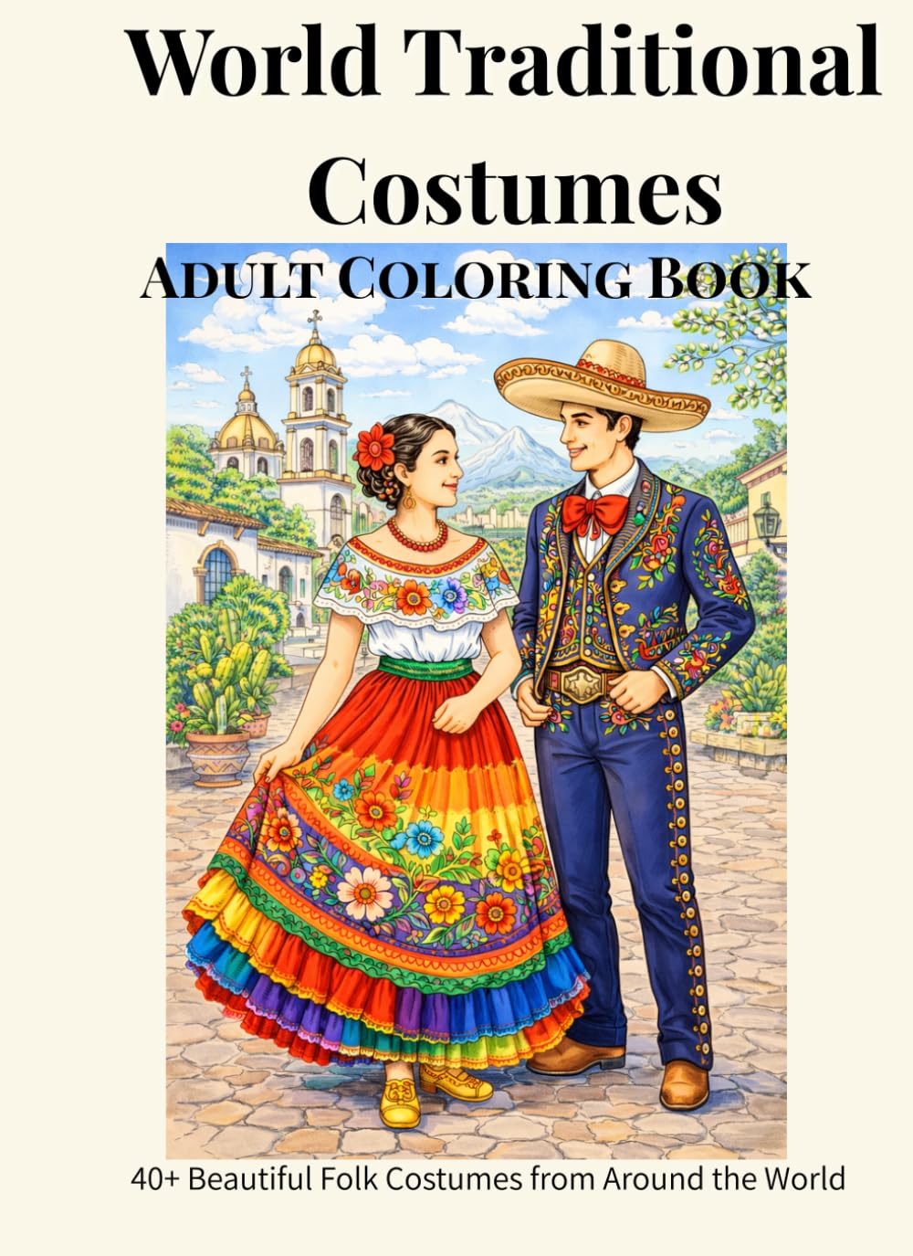 World Traditional Costumes Adult Coloring Book: 40+ Beautiful Folk Costumes from Around the World