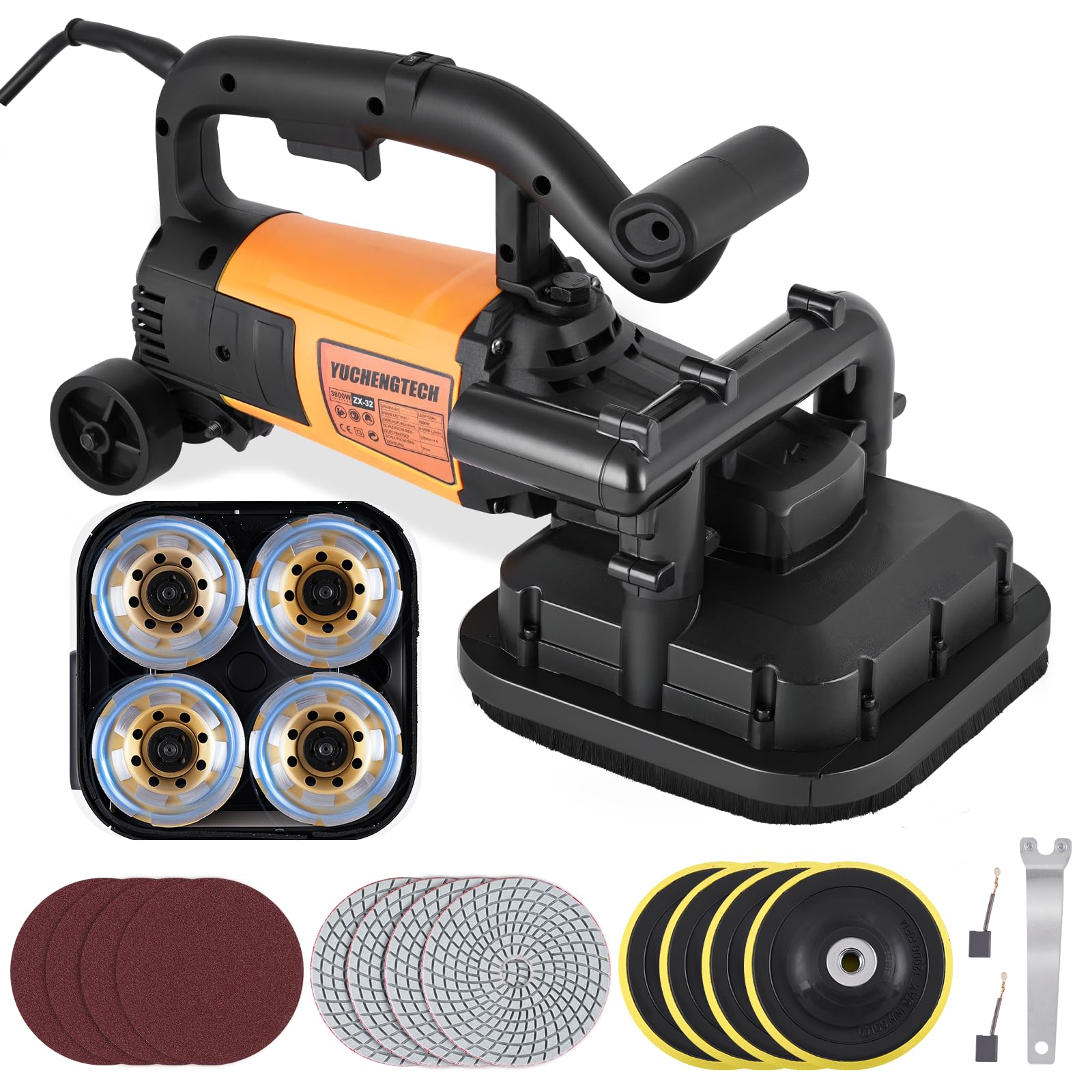 YUCHENGTECH 4-Head Concrete Grinder Set 4