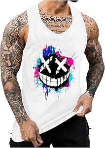 💎 75% MEGA DEAL! KOG Tank Top Herren Sport Tanktop Sommer Sportshirt Ärmelloses Streetwear Mode Motiv T-Shirts Fashion Baumwolle Wandershirt Jungen Unterhemd Bequemes Tshirts Teenager Training Oberteile Top Shirts