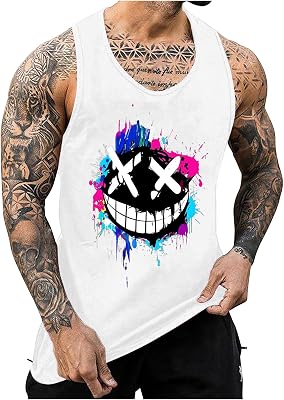 💎 75% MEGA DEAL! KOG Tank Top Herren Sport Tanktop Sommer Sportshirt Ärmelloses Streetwear Mode Motiv T-Shirts Fashion Baumwolle Wandershirt Jungen Unterhemd Bequemes Tshirts Teenager Training Oberteile Top Shirts