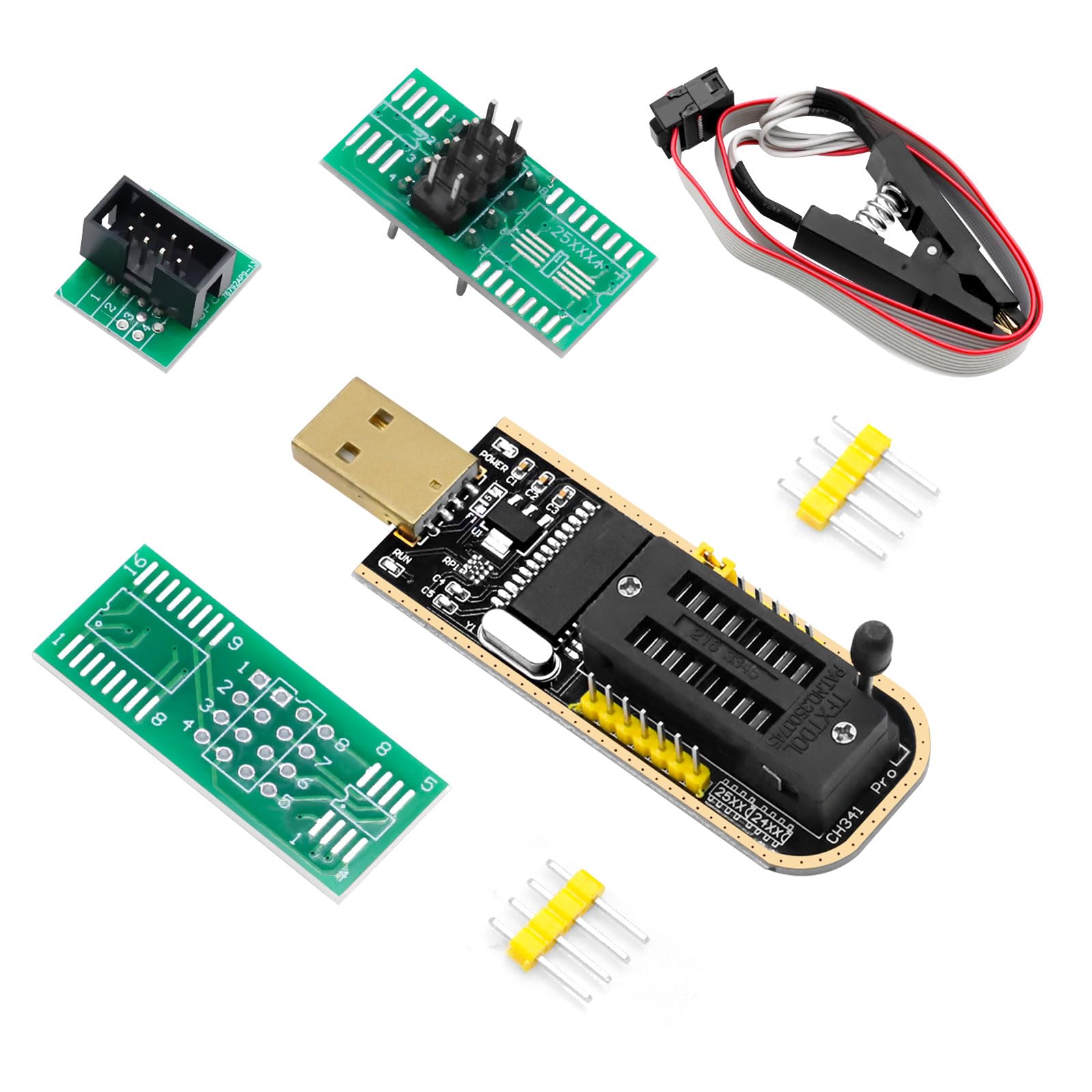 SOIC8 SOP8 Flash Chip IC CH341A programmatore USB per EEPROM, programmatore USB BIOS + clip SOP8 + adattatore SOIC8