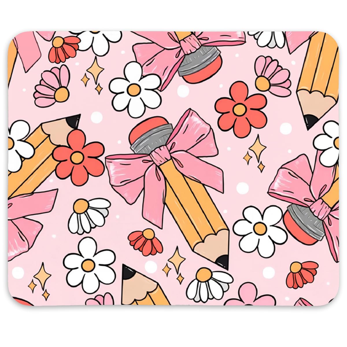 QIYUHOY Coquette Preppy Cute Mouse Pad,Trendy Pink Bow Mouse Pad,Pink Mouse pad for Desk Home Office Gaming Working,Gifts for Girls Women Female