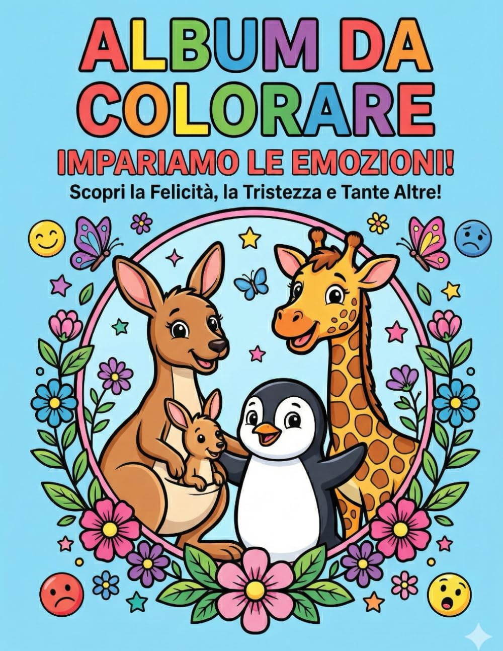 ALBUM DA COLORARE: impariamo le emozioni!: Scopri la felicità, la tristezza e tante altre!