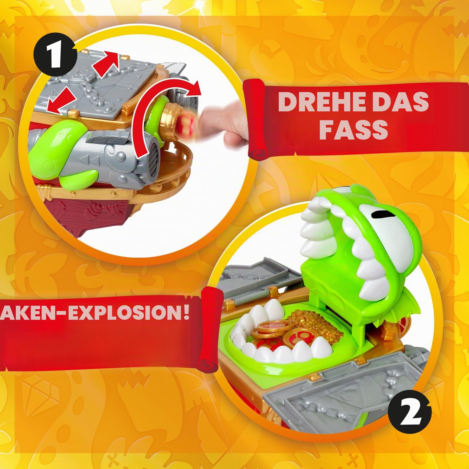 Piratix Kraken Ship – Kraken-Schiff aus Piratix. Enthält 1 Kraken-Schiff, 2 Piratix und exklusives Zubehör, 1 Kanonenprojektil, 1 exklusiver Schatz, 6 goldene Schätze, 1 exklusive Flagge, 1 Schwert, 1