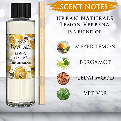 Miniatura 64 de Urban Naturals Reed Diffuser Oil Refill Ocean Mist Sea Salt with Salt Spray, Violet Leaf, Sea Grass, Driftwood 8 oz + Free Reed Sticks, Made in The