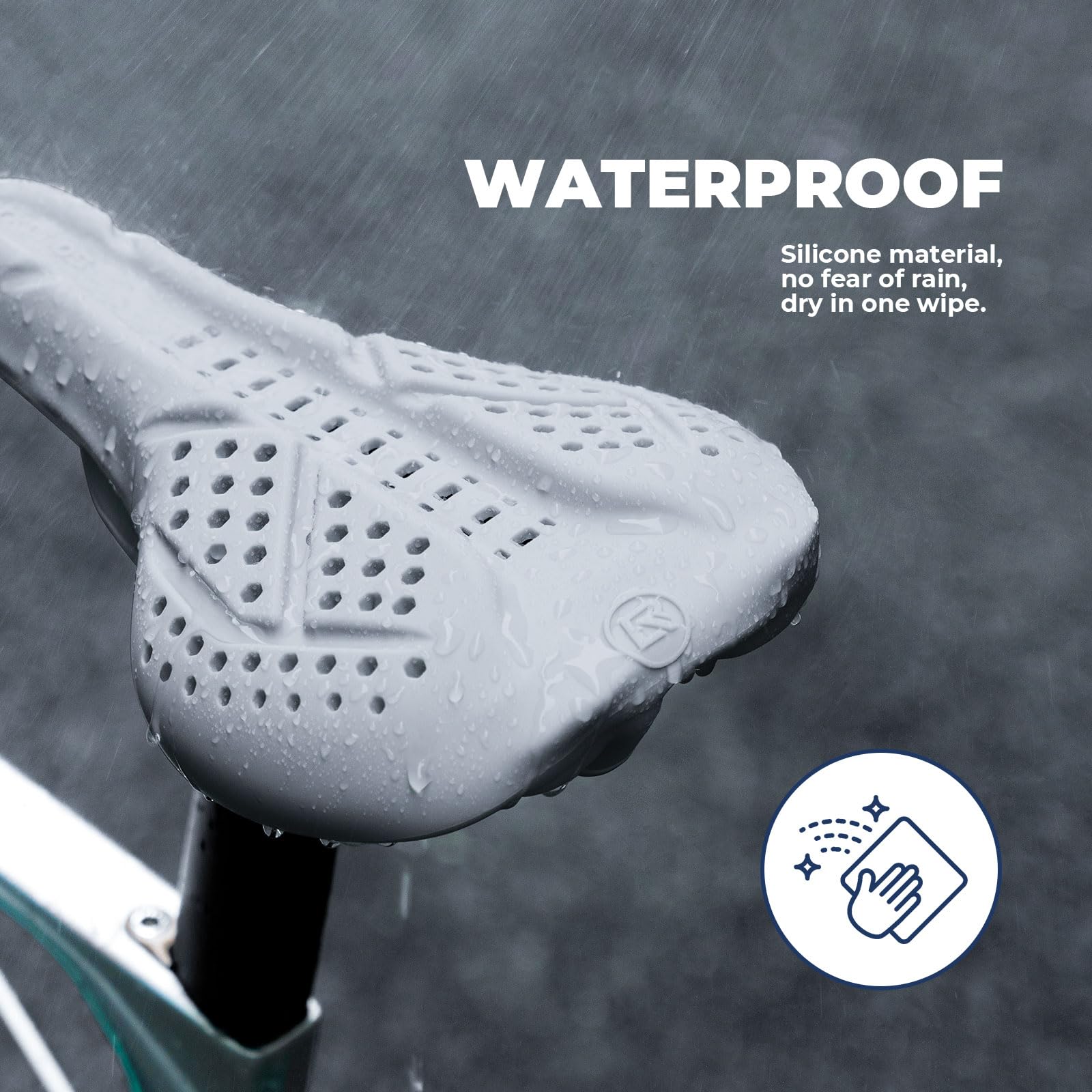ROCKBROS Coprisella Bici Comoda in Silicone, Copri Sella Traspirante, Coprisella Bici Ammortizzante, Sellino Morbido, Sella Ergonomica per MTB/Bici da Strada, Accessori per Ciclismo, Uomo e Donna