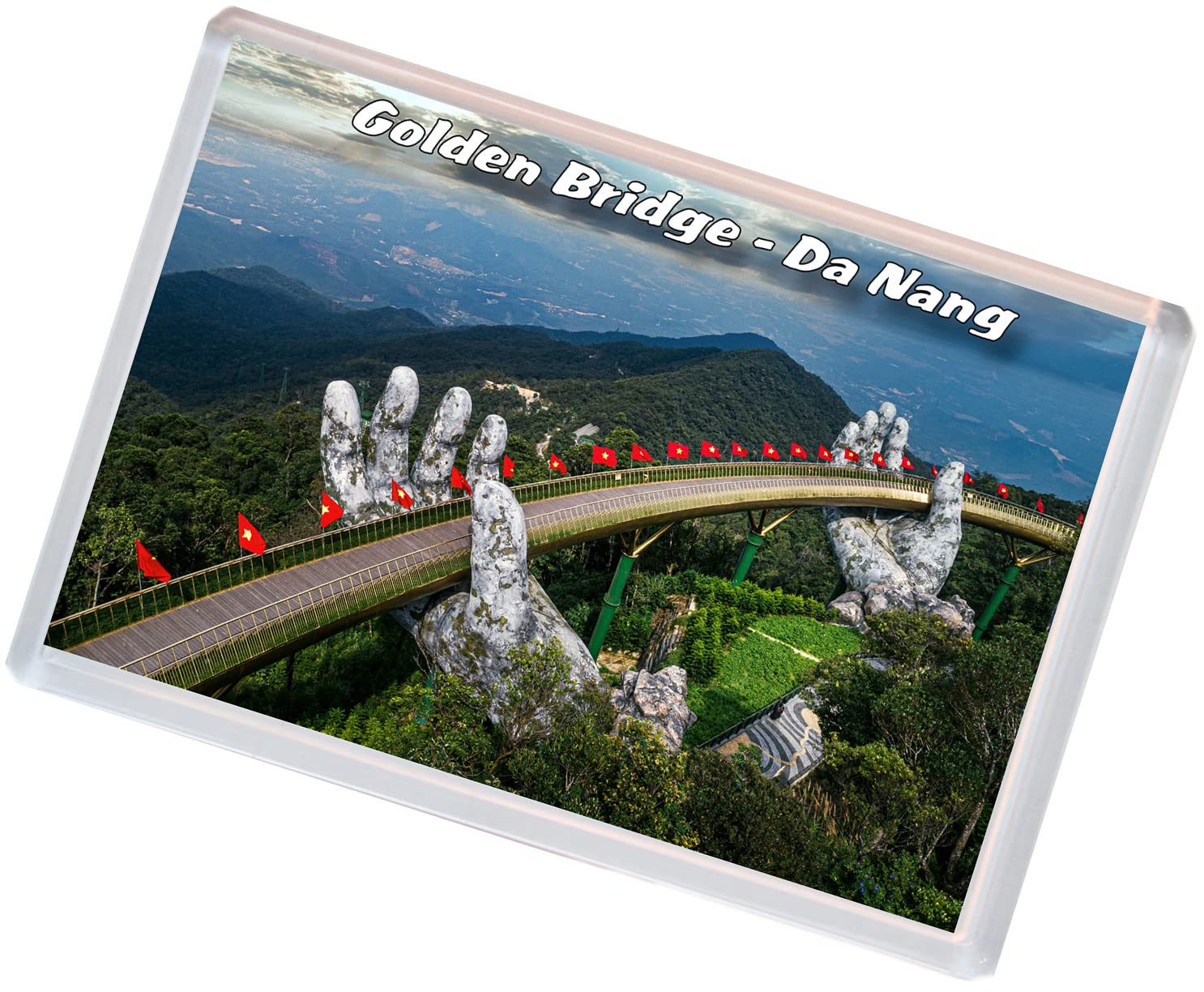 Baked Bean Store Multicolor Golden Bridge - Da Nang - Vietnam - 96 X 67Mm Jumbo Fridge Magnet/Magnets Bbsfhm633