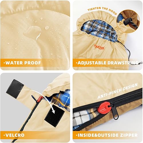 Miniatura 3 de Saco de dormir de campamento, sacos de dormir de 32  para adultos, niños, adolescentes, clima frío, cálido saco de dormir de invierno para 3-4