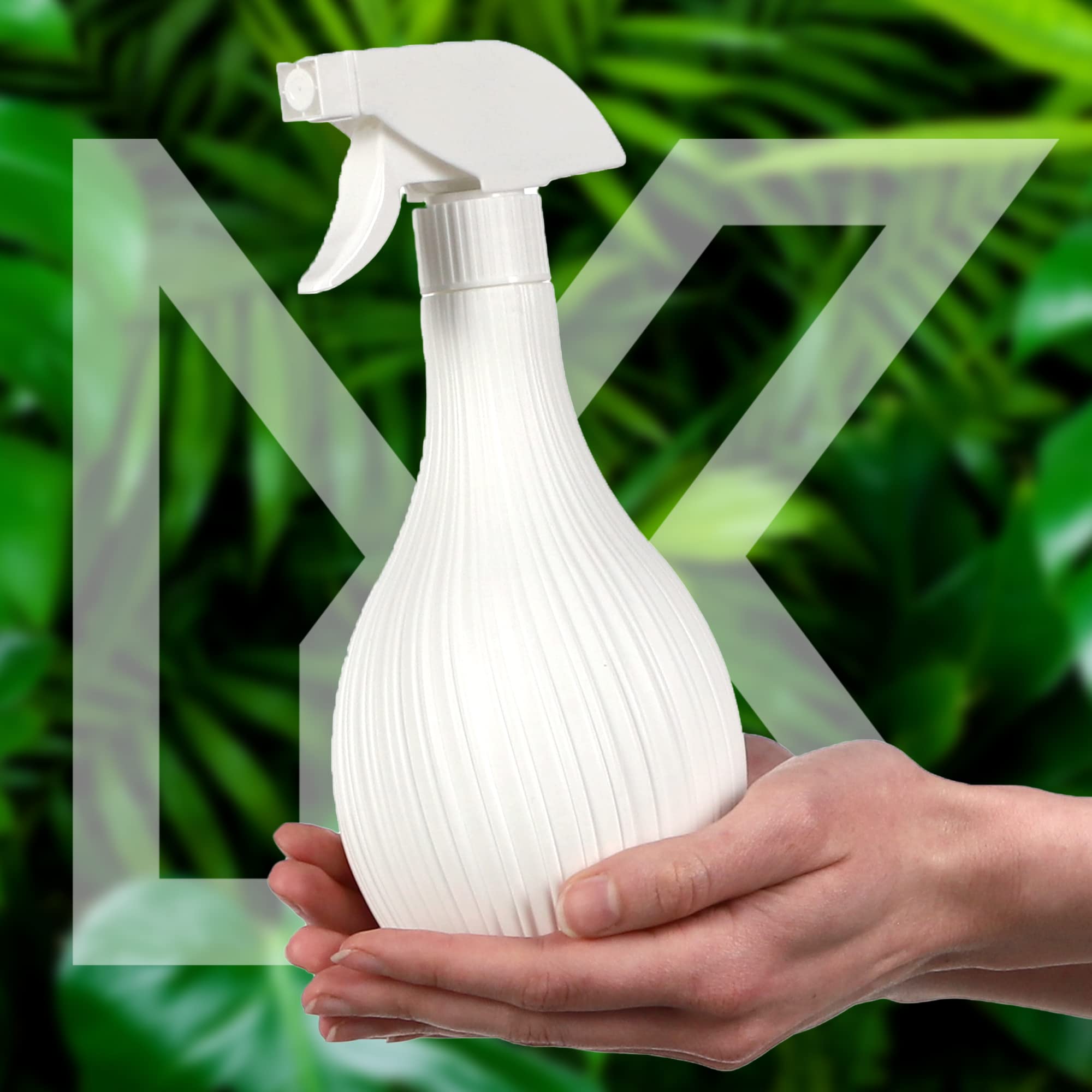 KADAX Ręczny spryskiwacz z tworzywa 600 ml, biały, do podlewania roślin, zraszania kwiatów, prac ogrodowych, sprzątania i użytku fryzjerskiego, kulisty ergonomiczny zbiornik