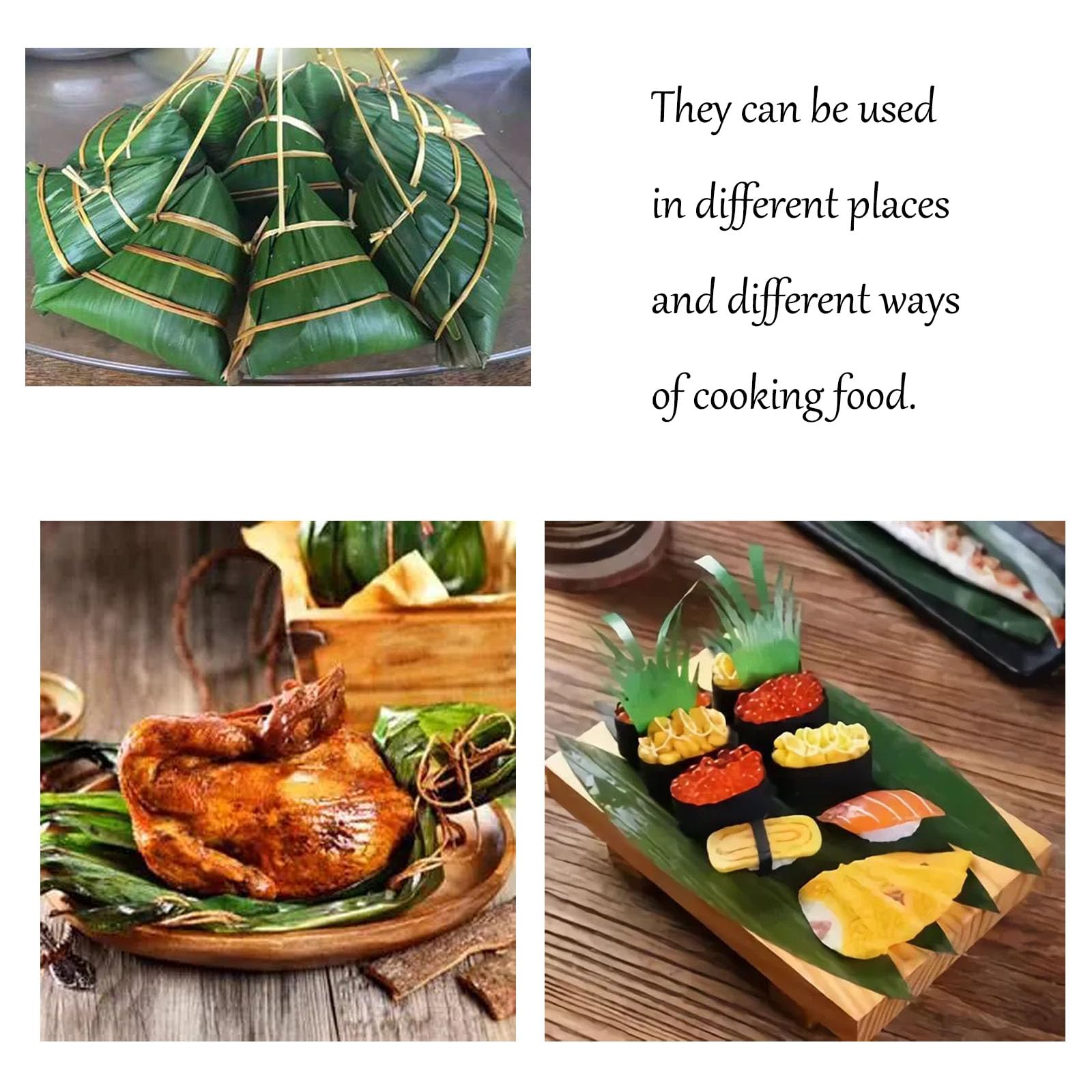 200pcs - SAYWARM Fresh Bamboo Leaves Mild Aroma Green Natural Plate Decorations Party for Cooking, Vacuum Packed, Banana Leaves Alternative (200pcs), 12x2.7 inch
