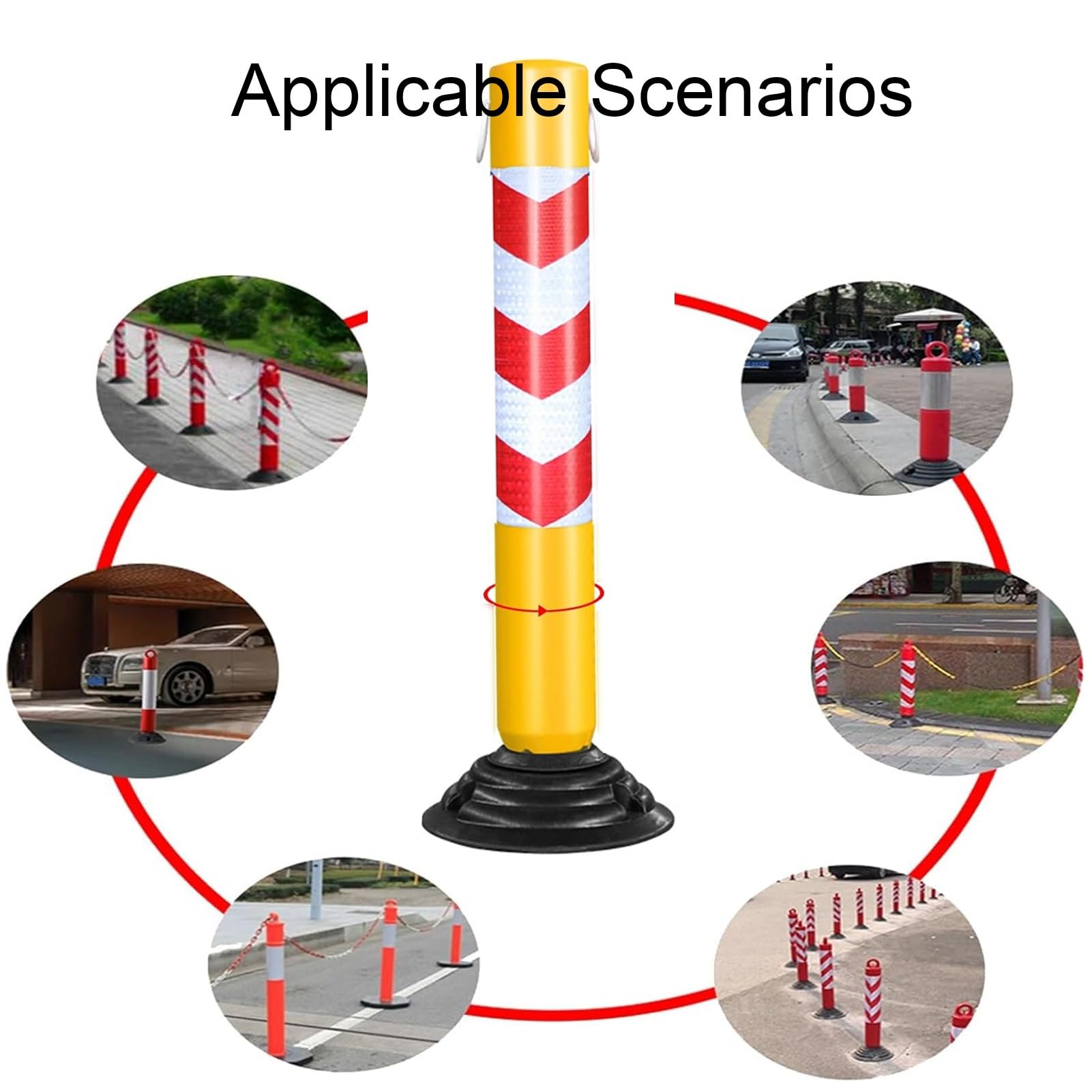 Bornes en acier inoxydable, avec base en caoutchouc