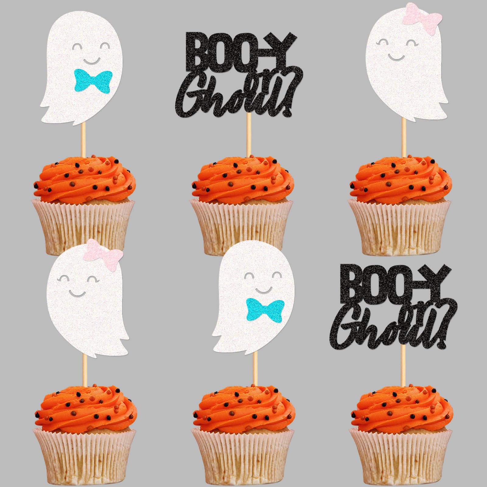 Amazon.co.jp: ハロウィンブーイまたはグールカップケーキトッパー24個