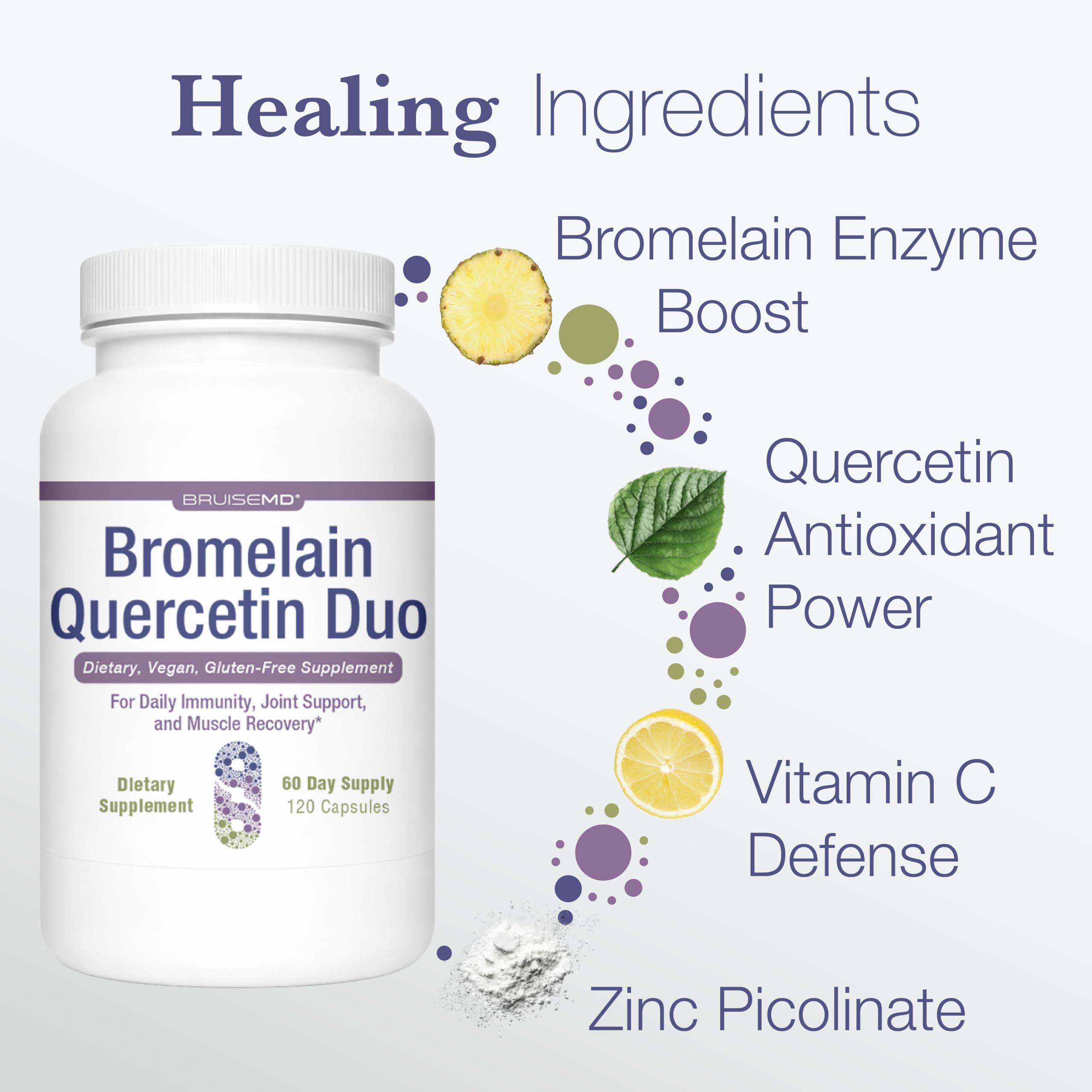 Bromelain 500 mg + Quercetin 500 mg Supplement, 60-Day Supply — Amazon image 3