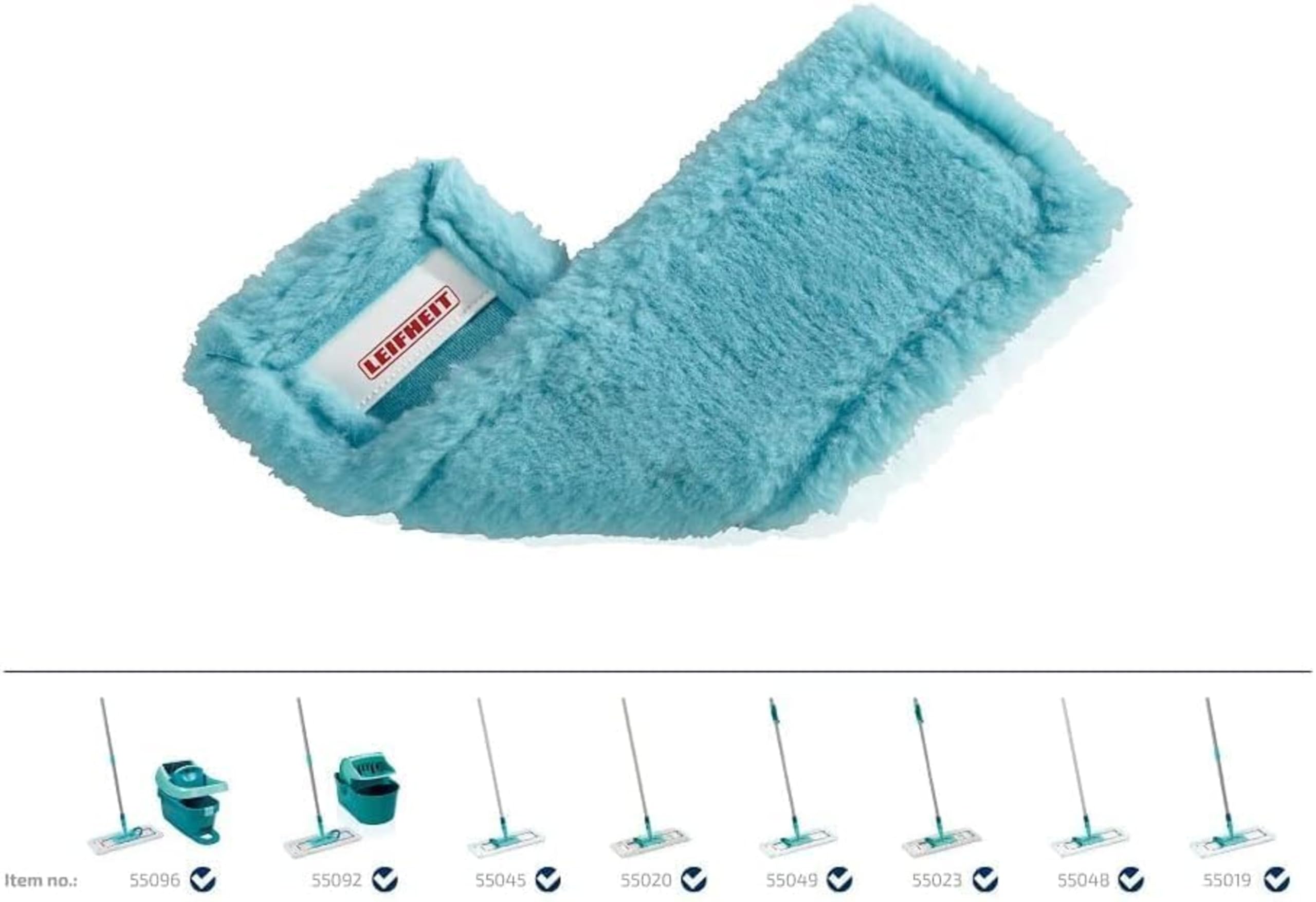 Set Leifheit de 2 Fundas de recambio para mopa Profi XL static plus, funda de poliéster lavable para mopa superabsorbente, apta para todo tipo de suelos, funda leifheit para mopa lavable a 40ºC