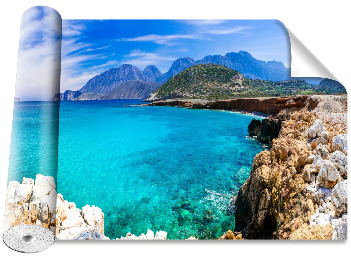 Papier Peint Plages de Grèce pour Créer un Salon Lumineux et Relaxant Tulup