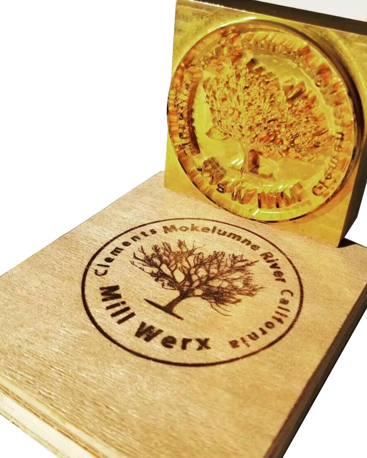 Custom Logo Wood Branding Iron With Handle & Wooden Box - Leather & BBQ Heat Stamp For Woodworking, Personalized Design - View #5