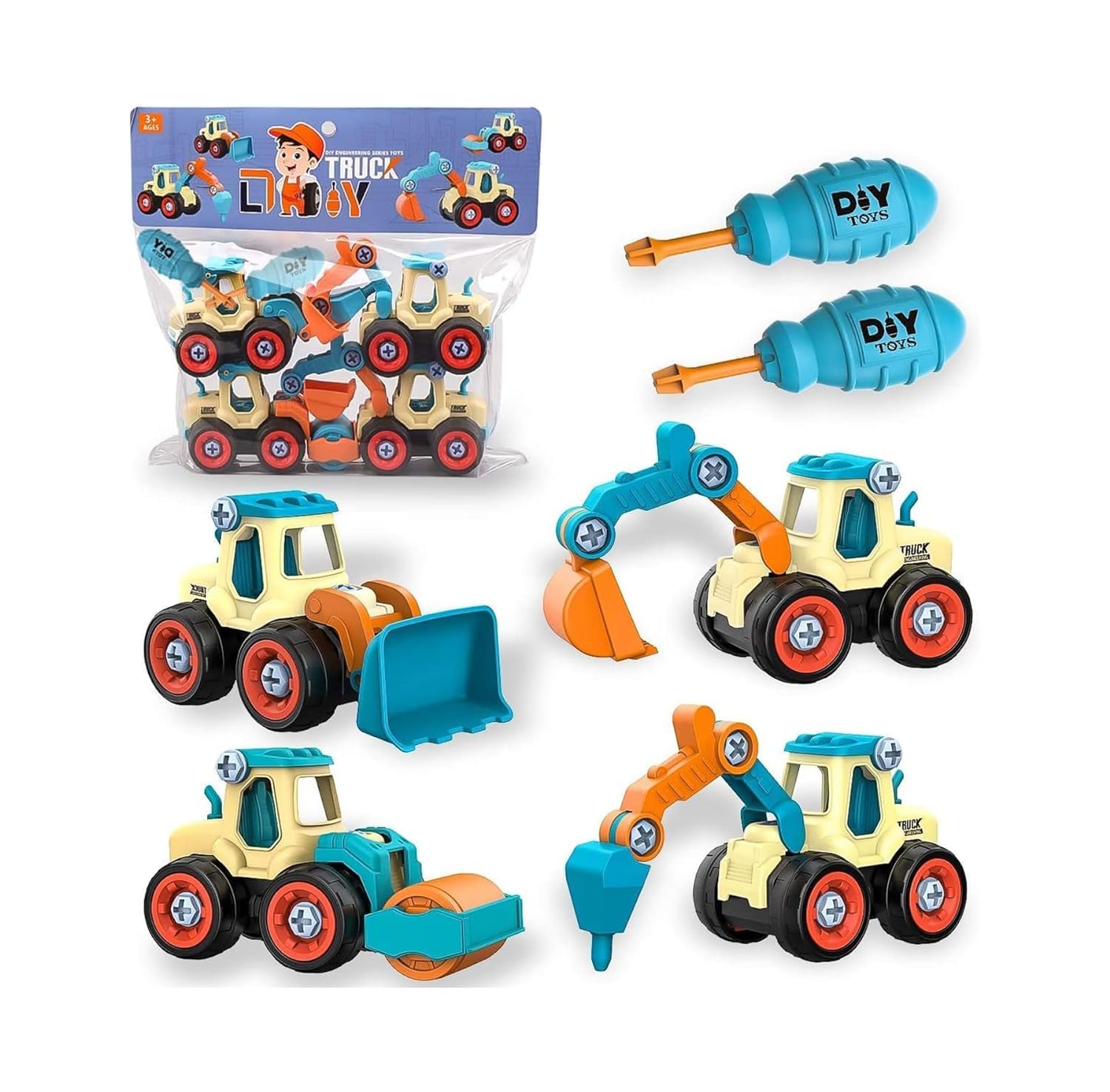 Kiti Kits DIY Take-Apart Cars & Trucks: Construction Digger Sand Toys for Kids 3-8 | Gifts & Birthday Presents (Sky Blue) (B0D1N6P19B) Amazon Price History, Amazon Price Tracker