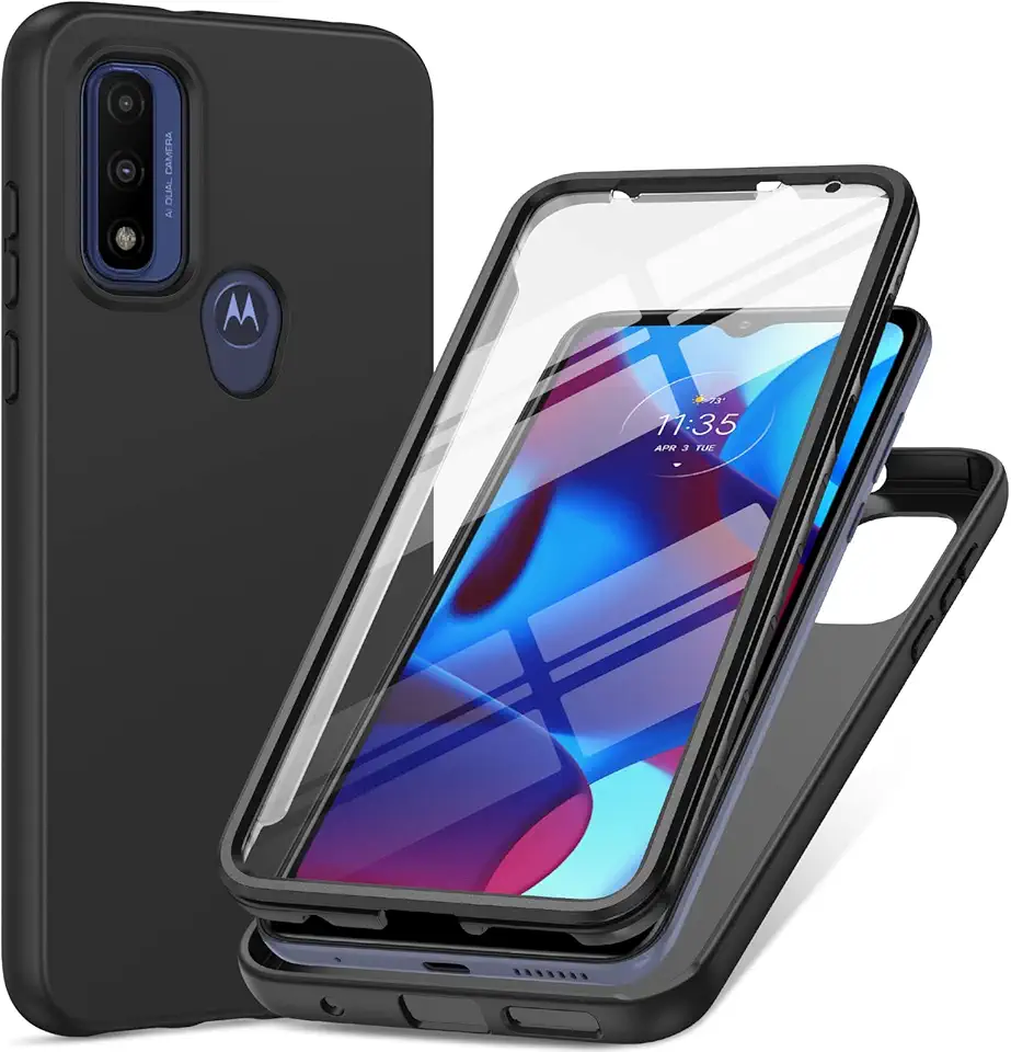 PUJUE Capa para celular Motorola Moto-G Pure: G Play 2023 | G Power 2022 Capa de silicone fosco 360 proteção total - Capa de celular TPU resistente à prova de choque resistente à prova de choque para
