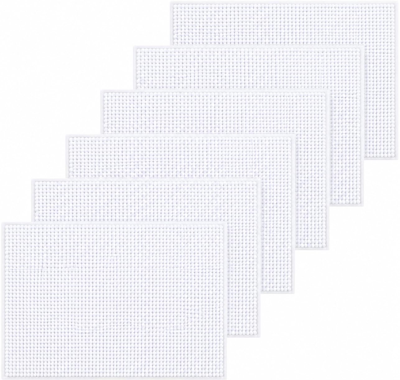 Hafaa White Bath Mat Non Slip Anti Mould – (6 Pack) 60x90 cm Chenille Bathroom Mat