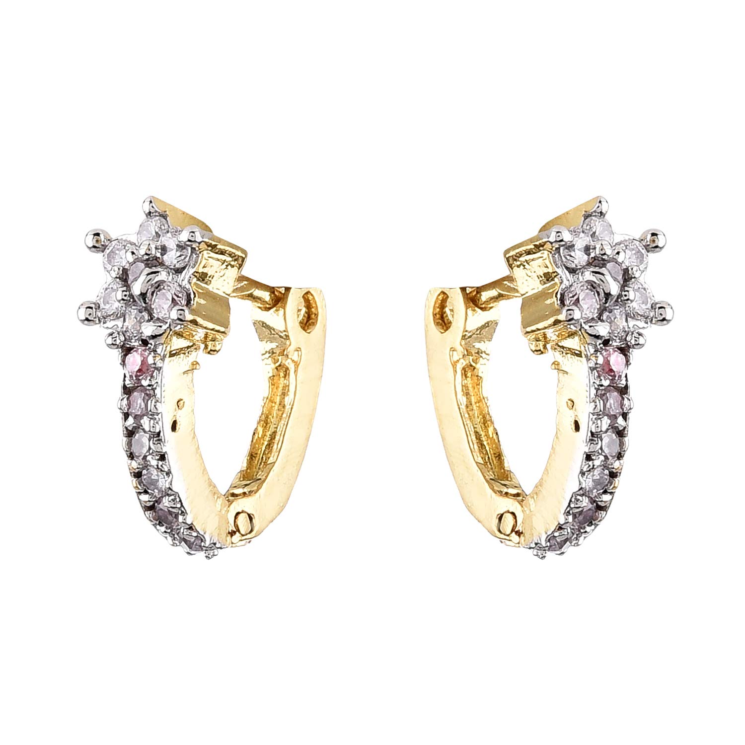 Zeneme Earring Gold Plated Brass Stud Flower Style Hoop Earrings Jewellery For Girl And Women (B019VBFD32) Amazon Price History, Amazon Price Tracker