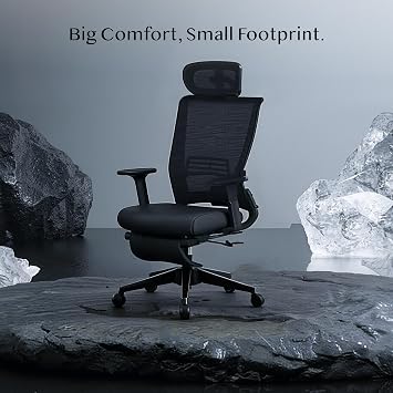 FLEXISPOT Ergonomic Office Chair, Folding Office Chair for Small Spaces with Adjustable Lumbar Support, Armrest and Headrest, Mesh Desk Chair with Footrest for Home Work, Flora & Fauna Serie