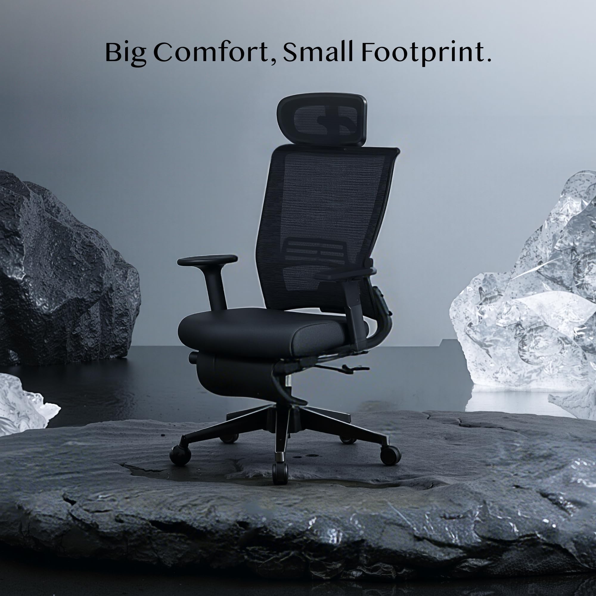 FLEXISPOT Ergonomic Office Chair, Folding Office Chair for Small Spaces with Adjustable Lumbar Support, Armrest and Headrest - Image 3