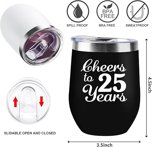 Miniatura 6 de Regalos de boda de 25 aniversario para parejas, regalos para aniversario de plata, decoraciones de aniversario de veinticinco años, paquete de 2