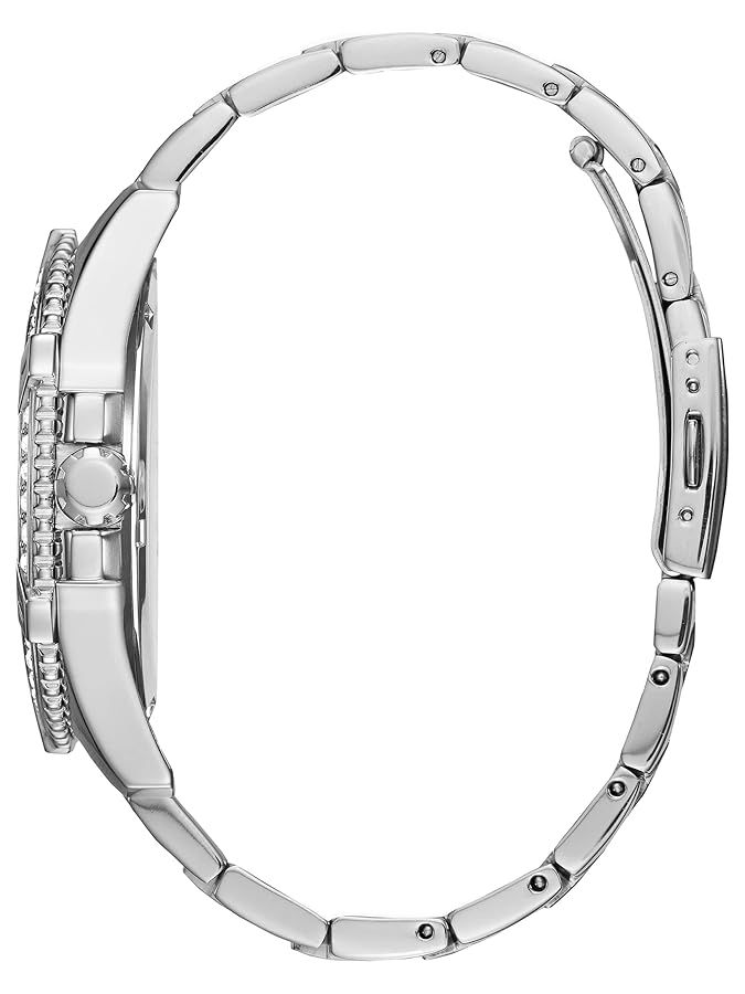 Ｘ90002G1S Silver Steel Bracelet GUESS Watch Womens Silver-tone Double Chain Bracelet 37x29mm