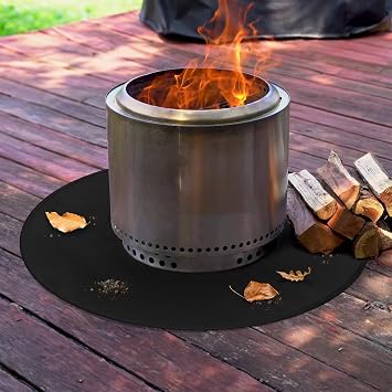 60 Round Fire Pit Mat for Solo Stove Bonfire/Under Grill Mat for Outdoor Grill Fireproof Waterproof Oil-Proof, 4 Layers Fireproof Mat Fireplace Mat BBQ Floor Mat for Deck Patio Grass Outdoor Smoker