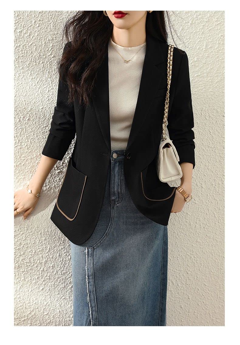 TOBILE Blazer Donne Fashion Texture Blazer Casual Suit Slim Mute Giacca per Pendolari