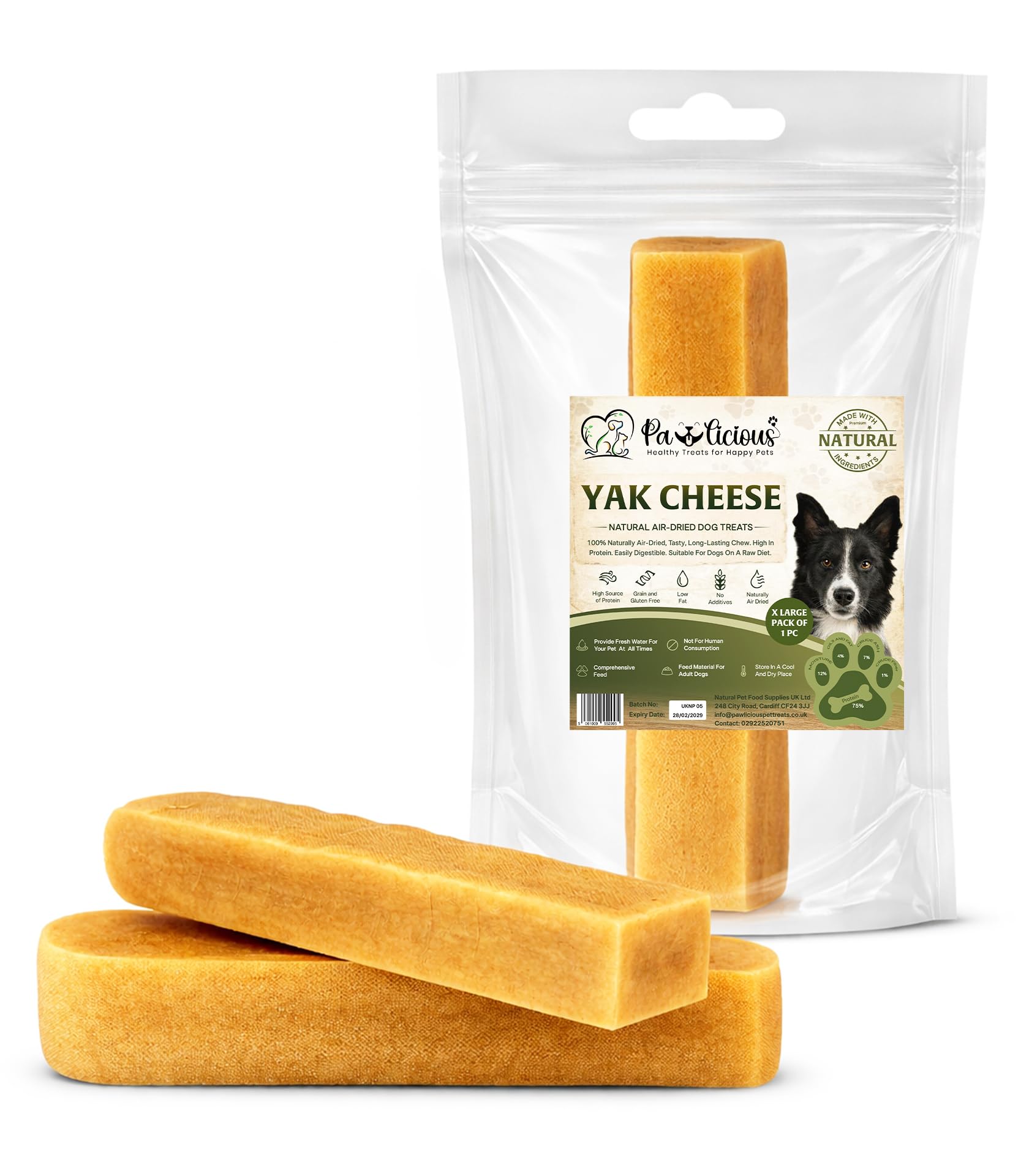 Pawlicious Extra Large Himalayan Yak Chews For Dogs 150g Single Bar