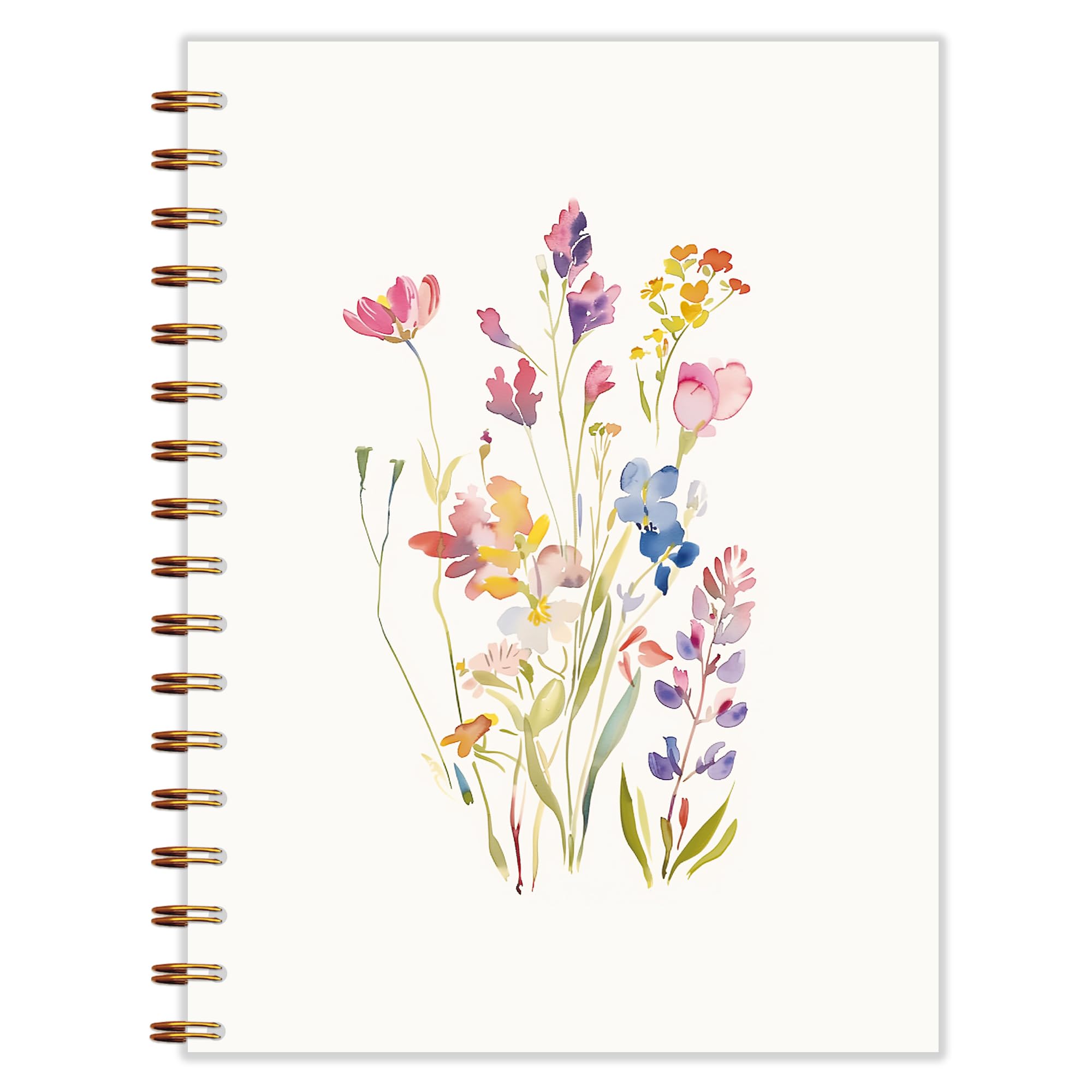 Carnet botanique coloré fleurs sauvages et journal intime esthétique pour femme