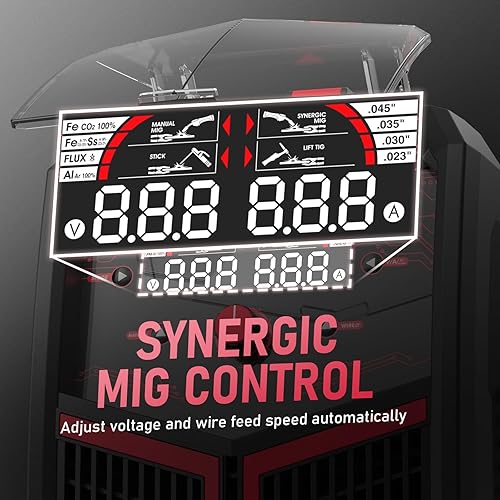 Miniatura 3 de YESWELDER 200Amp Soldador de Aluminio MIG YWM-200, Máquina de Soldadura MIG Multi Proceso TIG Lift Stick Flux Cord de 110220V de Doble Voltaje,