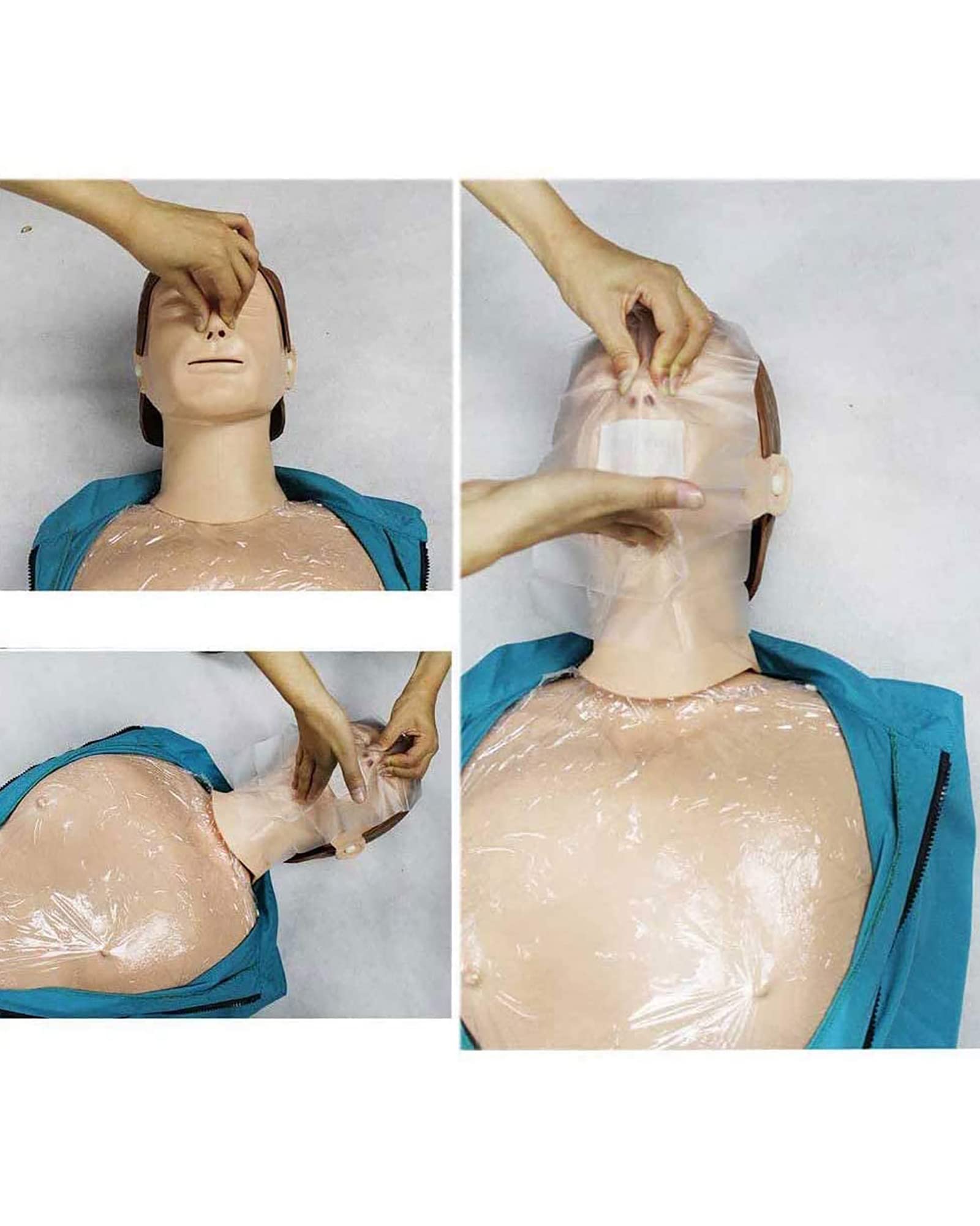 Mannequin de Formation de Premiers Secours en RCR Demi-Corps avec défibrillateurs Simulateur de réanimation Cardio-pulmonaire Adulte Modèle d'étude de la Respiration Artificielle