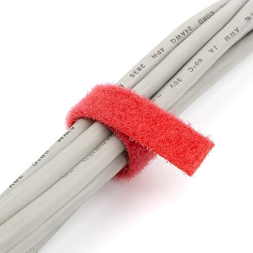 Miniatura 4 de Rollo de bridas reutilizables ignífugas, resistentes al calor, rollo cortado a longitud, 12 pulgada de ancho, 16 pies de largo, rojo