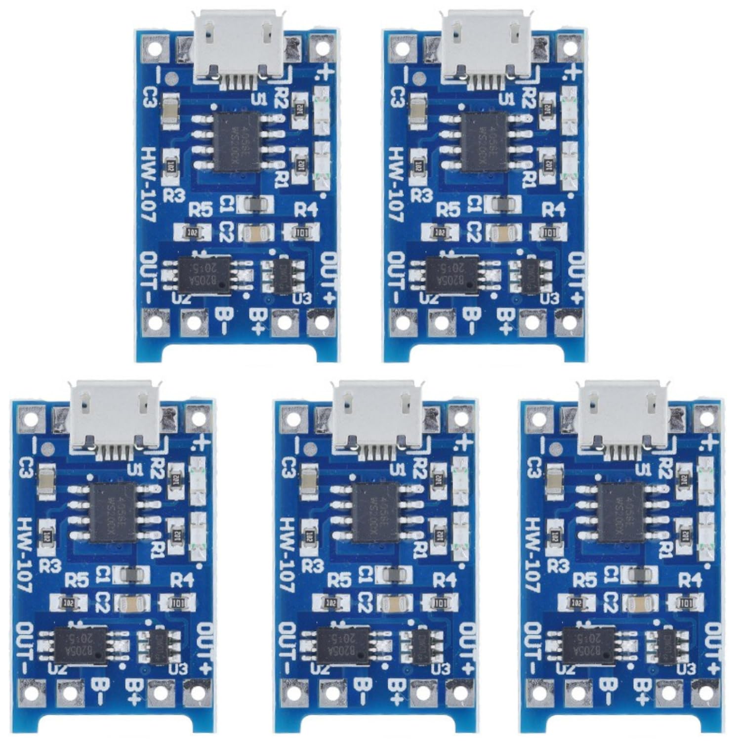 TP4056 Micro USB 5Pcs Lithium Battery Charging Converter with Overcharge Discharge Over-Current Protection Charging Board (5V,18650)-picture-13