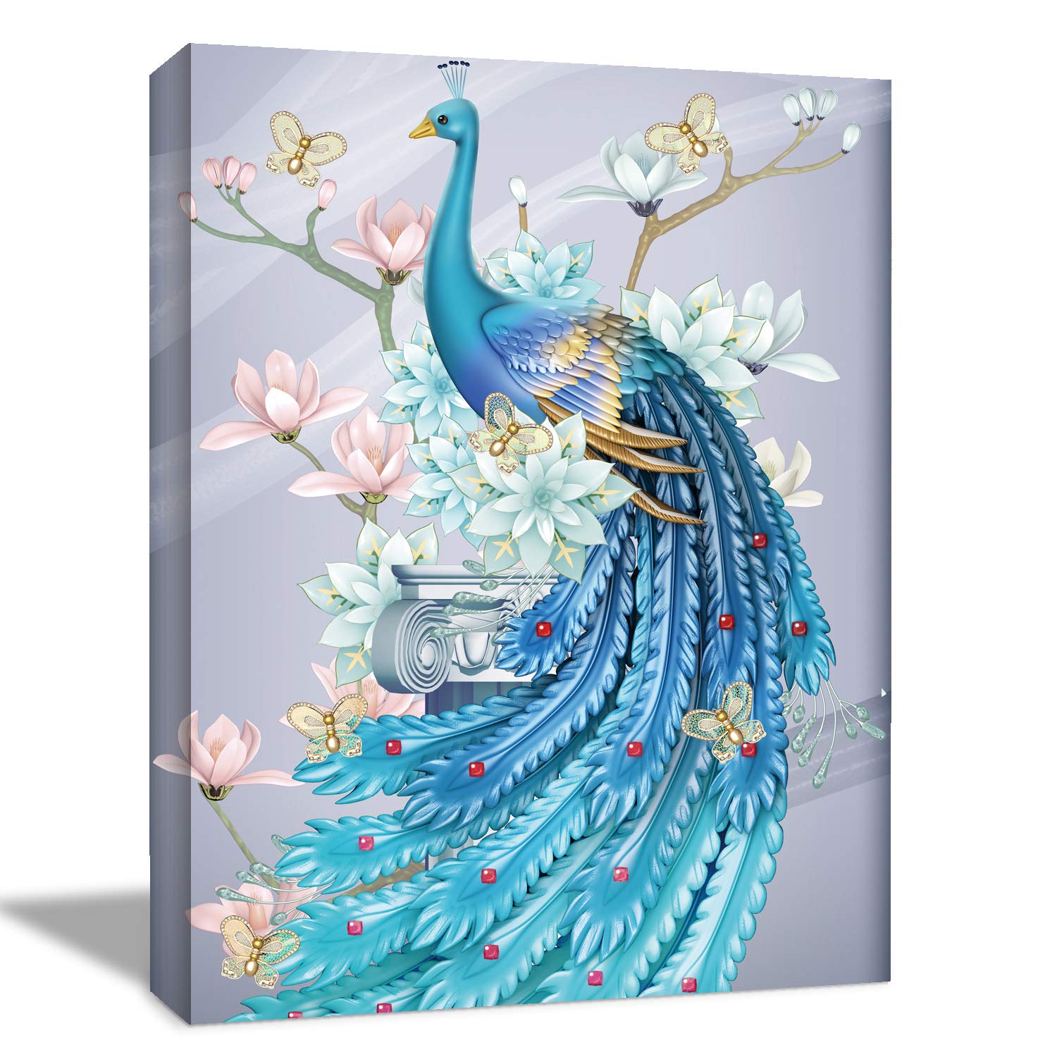 Amazon.com: Looife 帆布牆藝術與孔雀圖片- 20 x 30 英吋(約50.8