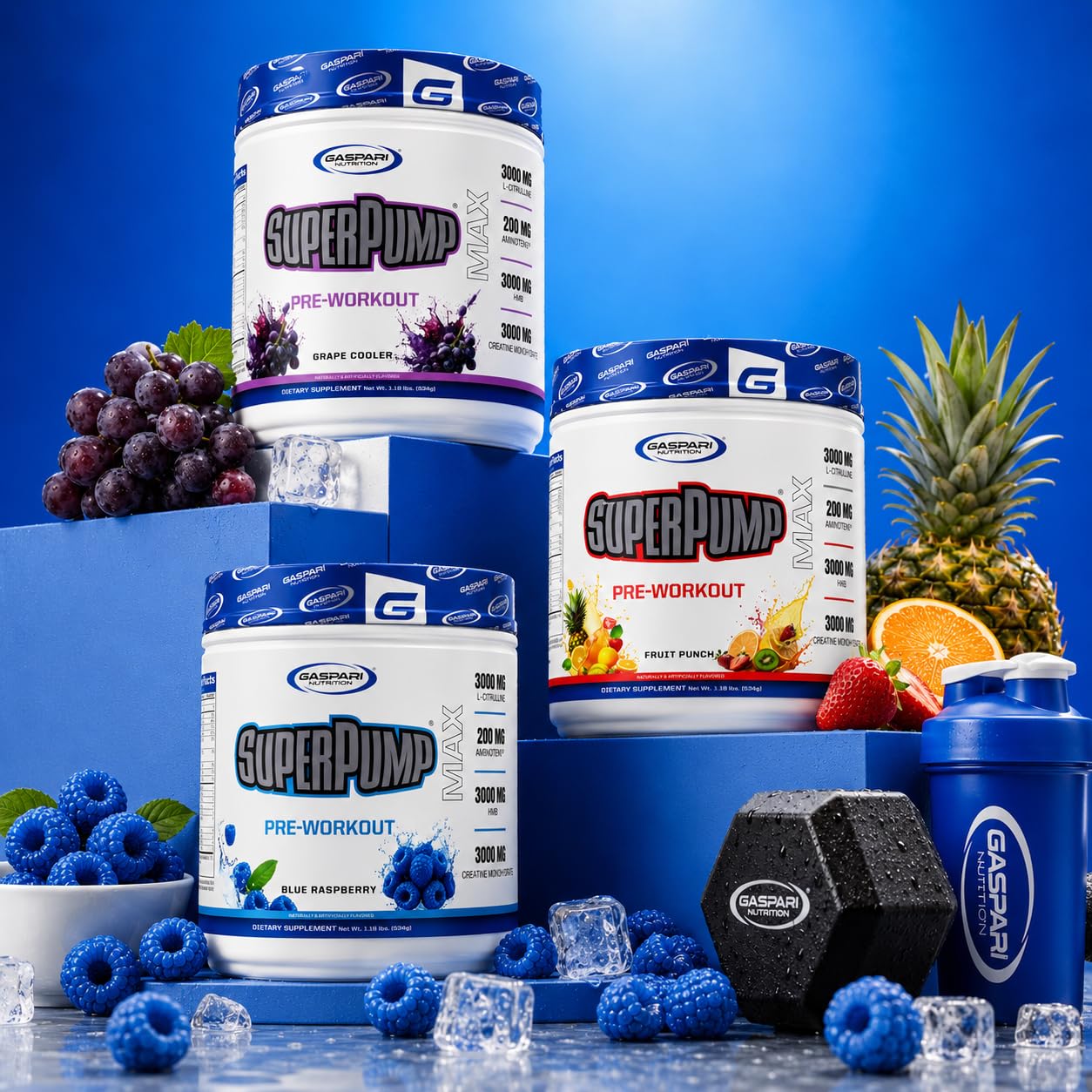 Gaspari Nutrition SuperPump MAX, The Ultimate Pre Workout Powder, Sustained Energy Preworkout, Nitric Oxide Booster, Muscle Growth, Recovery & Replenishes Electrolytes (30 Serving, Blue Raspberry Ice) — Amazon image 8