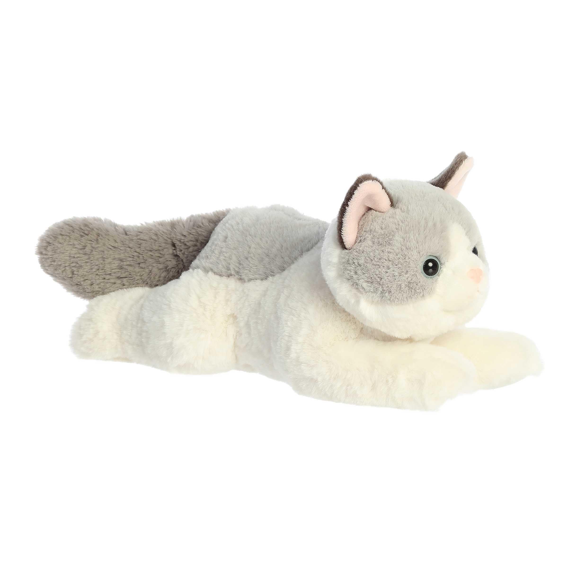 Aurora® Adorable Flopsie™ Nico Ragdoll - Animal de peluche, facilidad para jugar, compañeros intemporales, color blanco, 12 pulgadas