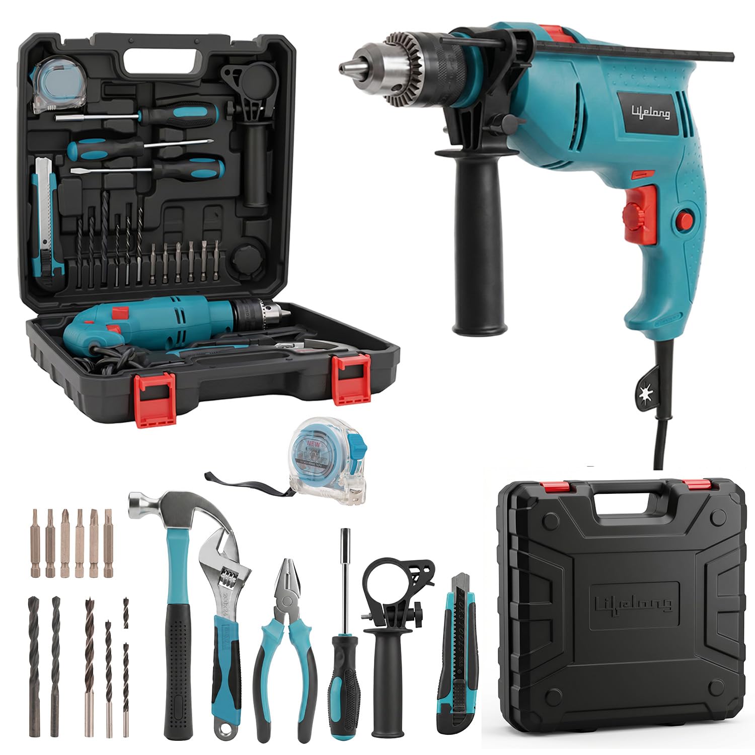 Lifelong 550W Impact Hammer Drill Machine | Electric Drill Machine for Wall Drilling & Home Use | 23-Piece Tool Kit | 13mm Chuck | Variable Speed | Forward & Reverse | Full Copper Motor | Heavy Duty-image-37