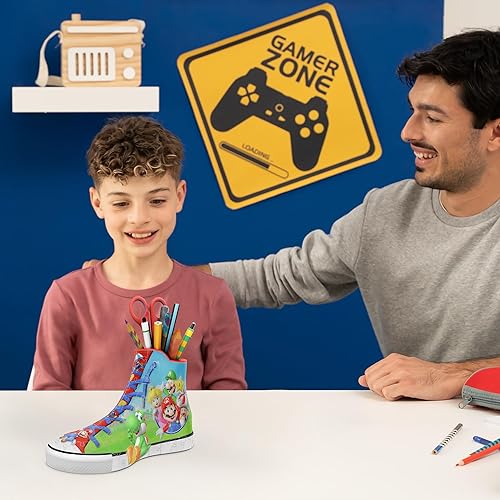 Miniatura 2 de Ravensburger - Super Mario Sneaker - Rompecabezas 3D - Construye una zapatilla de tamaño completo con ilustraciones clásicas de Mario - 108 piezas