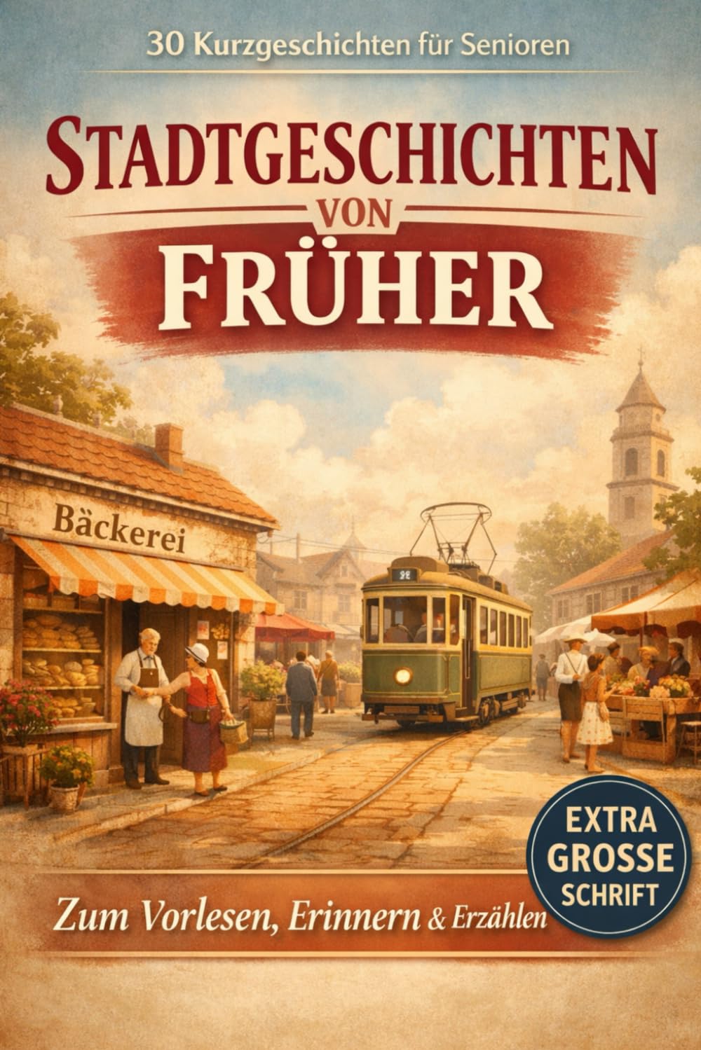 30 Kurzgeschichten für Senioren: Stadtgeschichten von früher: Sanfte Erinnerungen für Menschen mit Demenz – Zum Vorlesen und Erzählen in einfacher Sprache & extra großer Schrift