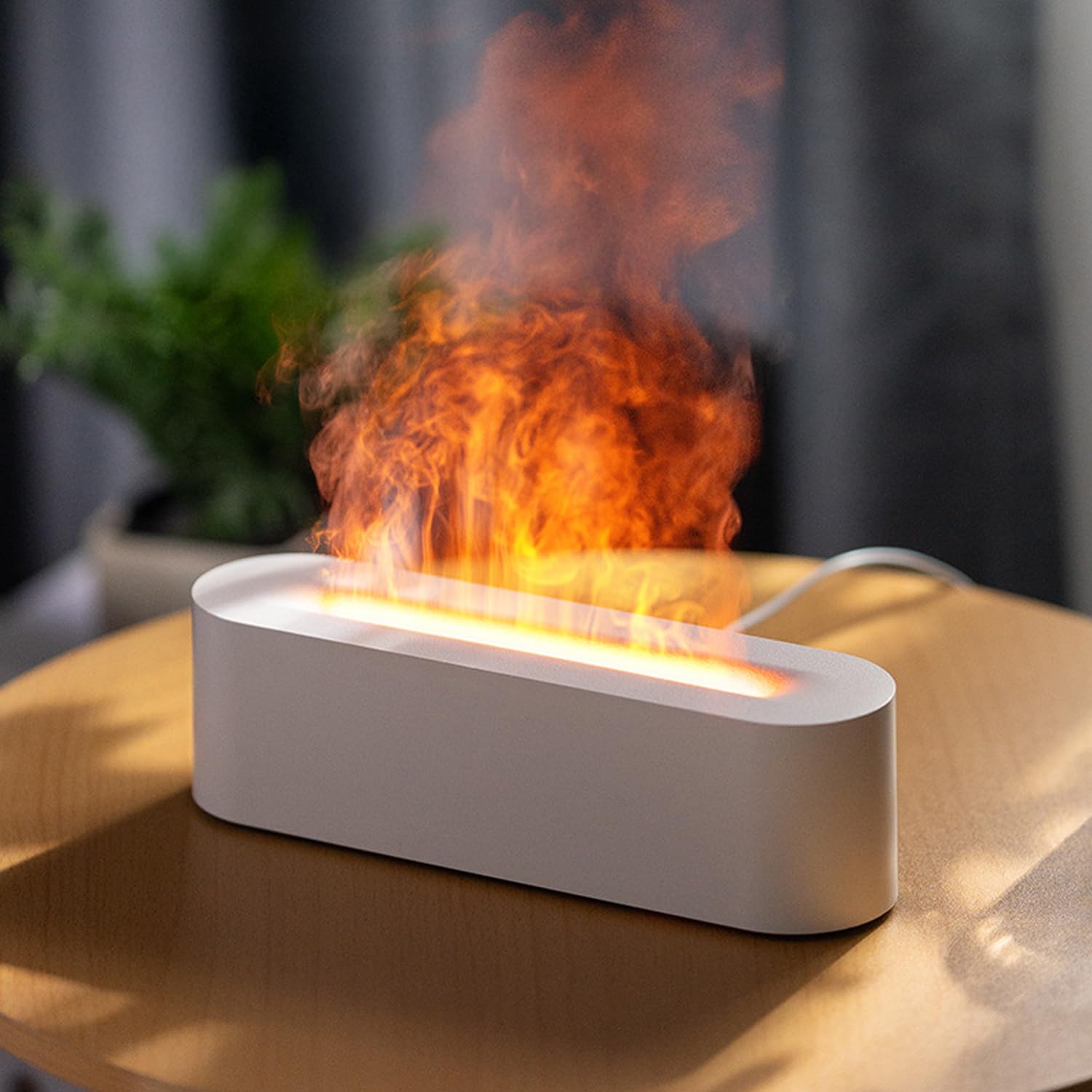 Amazon.co.jp: 炎 加湿器 アロマディフューザー 卓上 超音波式