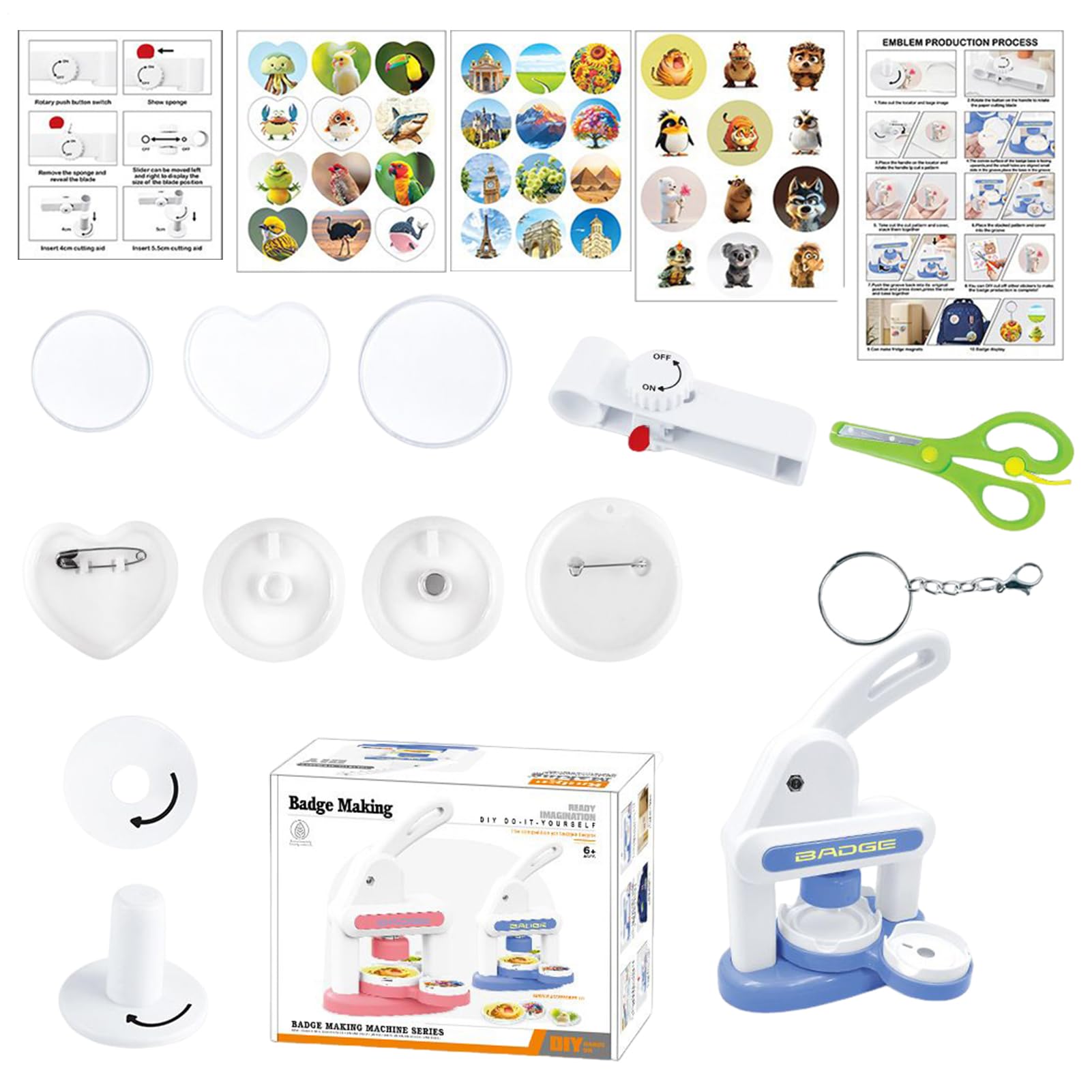 Machine à épingler avec presse manuelle pour accessoires de badges et loisirs créatifs DIY