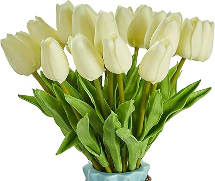 造花 枯れない花 チューリップ 造花 インテリア ギフト 大切な人へ感謝の気持ちを伝える 花束 インテリア造花 アートフラワー 本 ホワイト 家 事務所 店 喫茶店 結婚式 パーティーなど様々の応用場所 造花 オンライン通販