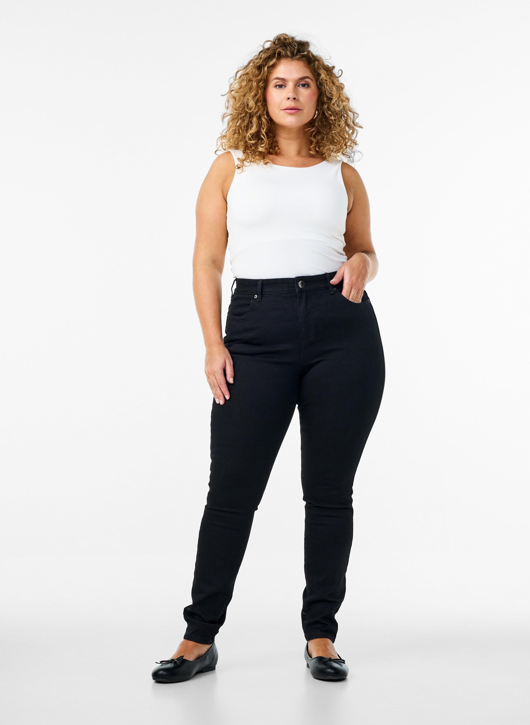 Zizzi Amy Jeans pour femme - Grandes tailles - Taille haute - Extra Slim - Taille 42-60