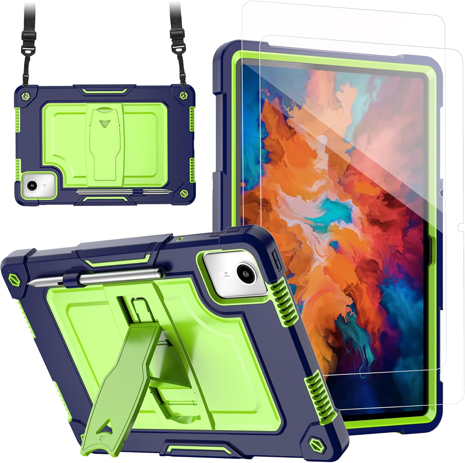 Case for Lenovo Tab M11 11 inch TB330FU/TB330XU, K11 LTE TB330XU, Xiaoxin Pad 2024 TB331FC Tablet Case with Screen Protector, Black