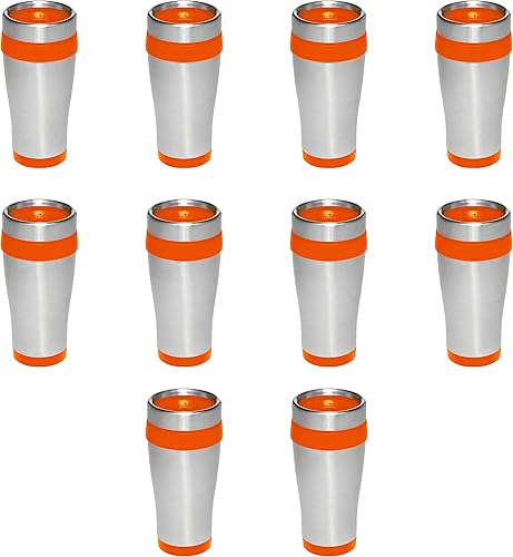 Miniatura 13 de Tazas de viaje de acero inoxidable con aislamiento personalizado, 16 onzas, juego de 100, paquete personalizado a granel, perfectas para café