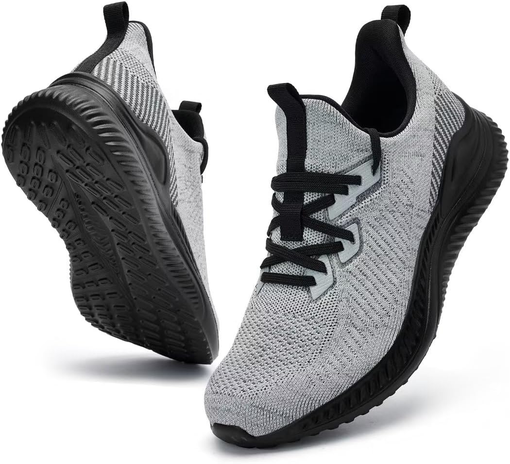 Mens Slip On Wide Walking Shoes Memory Foam Runnning Tennis Shoes Lightweight Breathable Casual Sneakers