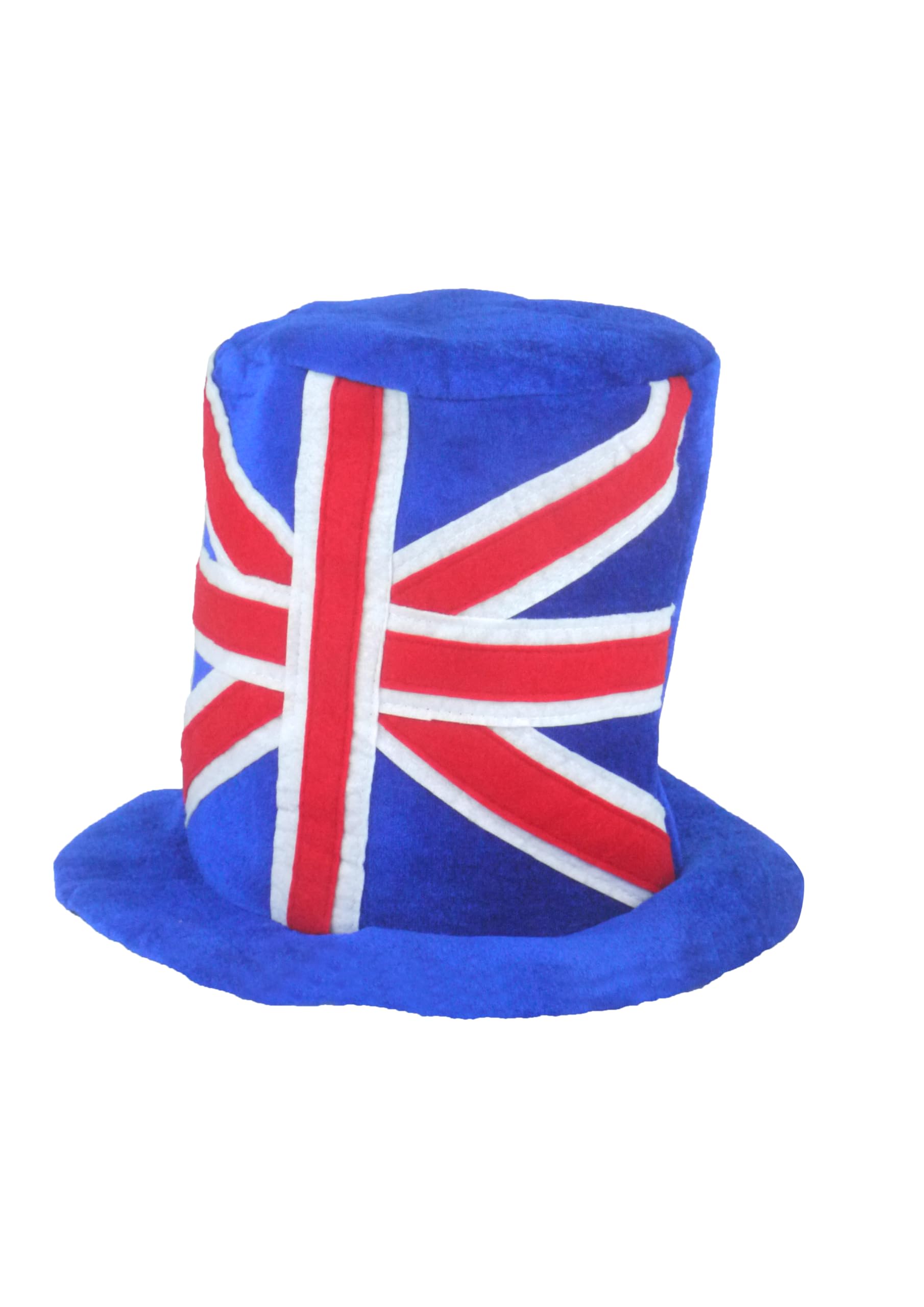 HENBRANDT 12 x Adult Union Jack Blue Top Hat Royal Celebration Great British Flag One Size Fancy Dress Costume Accessory Party Supplies Novelty Top Hats for Men and Women